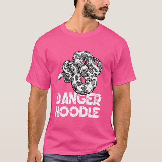 Cobra engraçado - Ball Python T-shirt Danger Noodl (Frente)