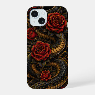 Cobra Preta & Rosas Vermelhas | Serpente Floral Gó