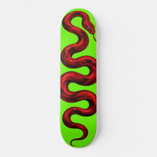 Cobra Vermelha Skate Neon Verde — Ousada Colorida