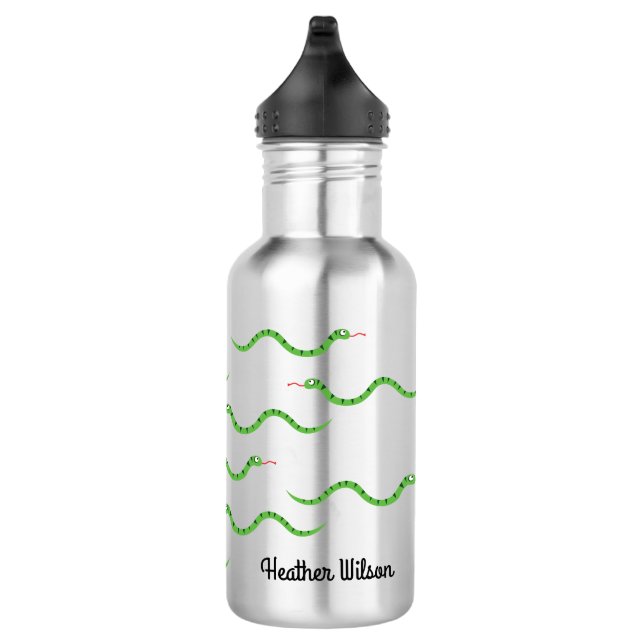 Cobras Crianças Répteis Garrafa de Água com Nome (Direita)