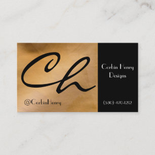 Cobre brilhante e cartões de visitas pretos