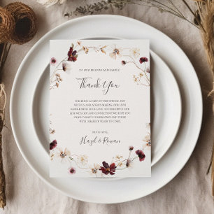Cobre Burgundy Cartões de agradecimentos bege