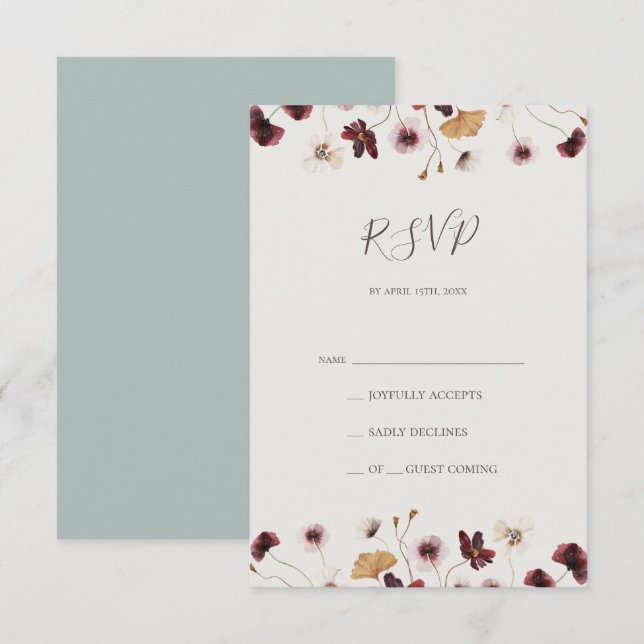 Cobre Burgundy | Placa RSVP Teal (Frente/Verso)