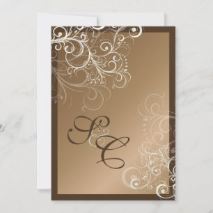 Cobre + espirais pérolas Convites de Casamento