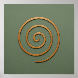 Cobre Espiral na Poster Verde