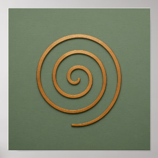 Cobre Espiral na Poster Verde