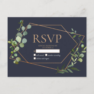 Cobre Geométrico Eucalyptus Azul Sem Menu RSVP