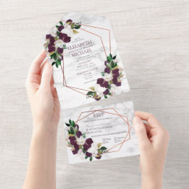Cobre Geométrico Marble Plum Burgundy Floral