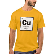 Cobre/Mesa Periódica - Camisa T do Elemento Cu