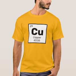 Cobre/Mesa Periódica - Camisa T do Elemento Cu