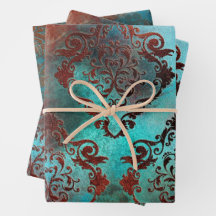 Cobre Patina Rusted Damask
