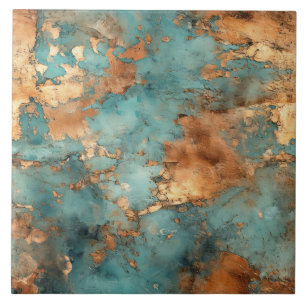 Cobre Patina Rustic azulejo de cerâmica Metálica