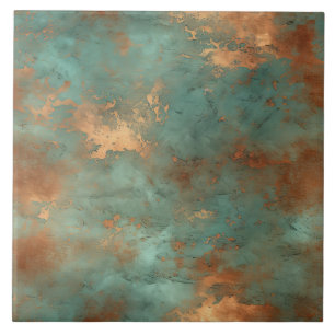 Cobre Patina Rustic azulejo de cerâmica Metálica