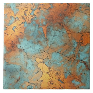 Cobre Patina Rustic azulejo de cerâmica Metálica