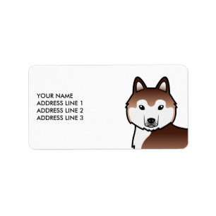 Cobre Siberian Husky Dog & Etiqueta de Texto Perso