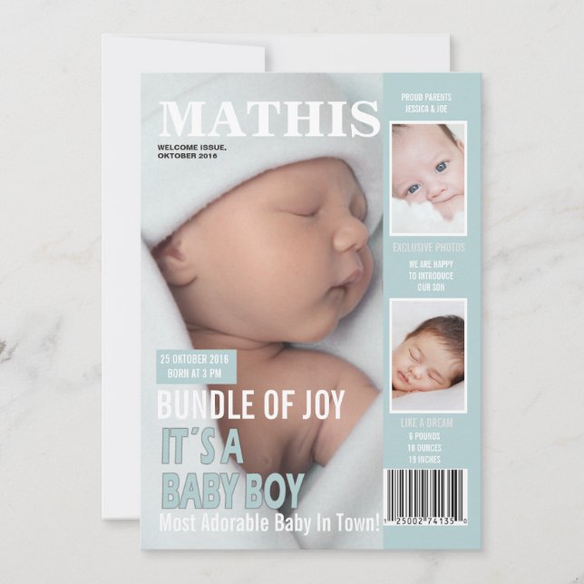 Cobrir 3 Fotografias do Anúncio de Nascimento (Frente)