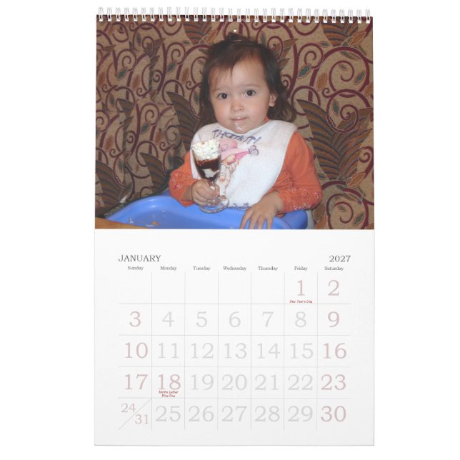 cobrir, calendário da família (Jan 2027)