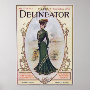 Cobrir Da Revista Vintage Fashion De Poster 1901