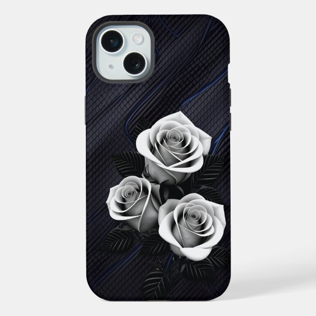 Cobrir de celular Black and White Rose (Verso)