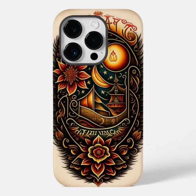 cobrir do iPhone preto dourado (Verso)