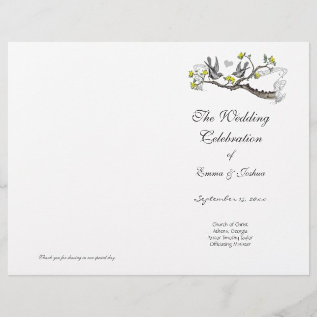 Cobrir do Programa Vintage Bird Yellow & Cinza (Frente)