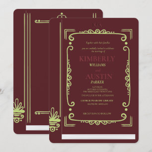 Cobrir Vintage Book   Convite para Casamento do Te