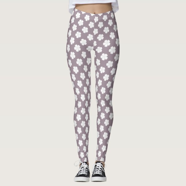 Cocha Brown Eyelet Leggings femininas (Frente)