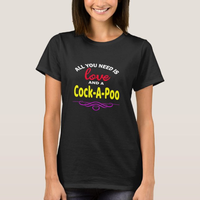 Cock-A-Poo Camiseta de cão Poodle Cocker Spaniel (Frente)