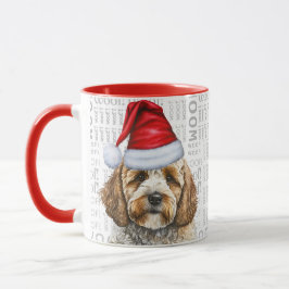 Cockapoo Adorável e Caneca de Natal
