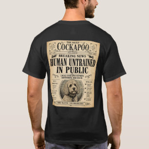 Cockapoo Camiseta Divertida Jornal Vintage