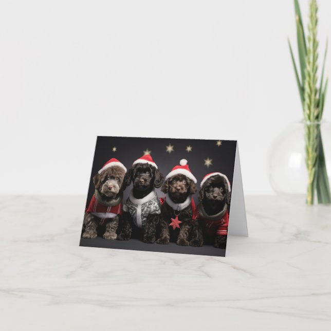 Cockapoo Puppies Cartão de Natal (Frente)