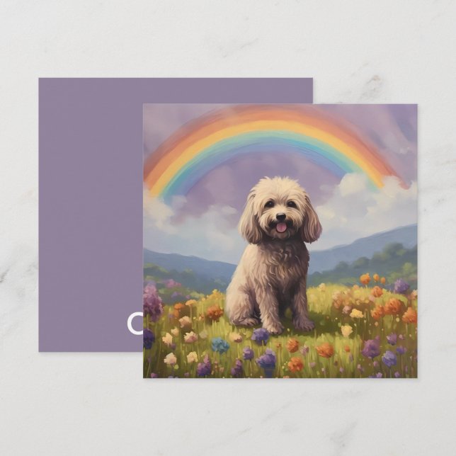 Cockapoo Rainbow Bridge Memorial Custom Dog Nome (Frente/Verso)