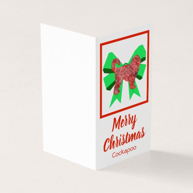 Cockapoo Silhout Cachorro de Natal e Arco Verde (Exterior)