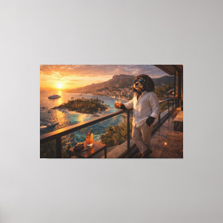 Cockapoo Sunset Canvas Art – Luxury Travel Dog Art