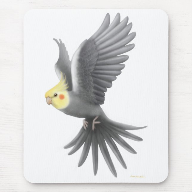 Cockatiel Mousepad do vôo (Frente)