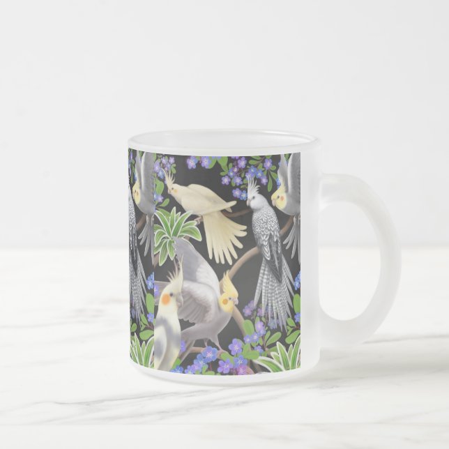 Cockatiels e caneca dos miosótis (Direita)