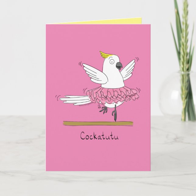 Cockatutu - Cartão de Saudação Cockatoo Ballerina (Frente)
