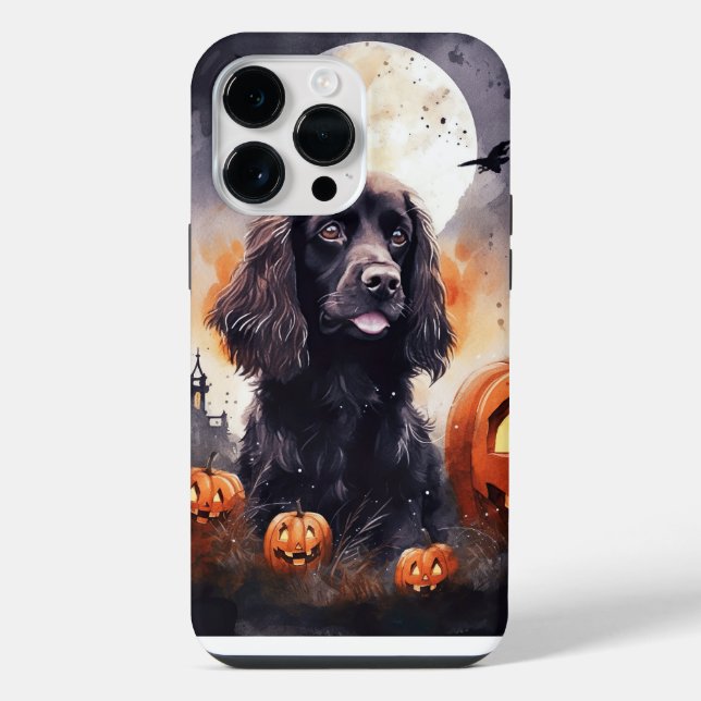 Cocker Spaniel de Halloween com Abóboras (Verso)