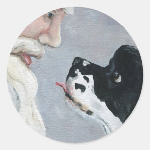 Cocker spaniel e etiqueta da arte de Papai Noel