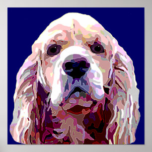 Cocker Spaniel em Poster de cores brilhantes