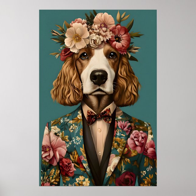 Cocker Spaniel Inglês em Poster de Terno, Cocker (Frente)
