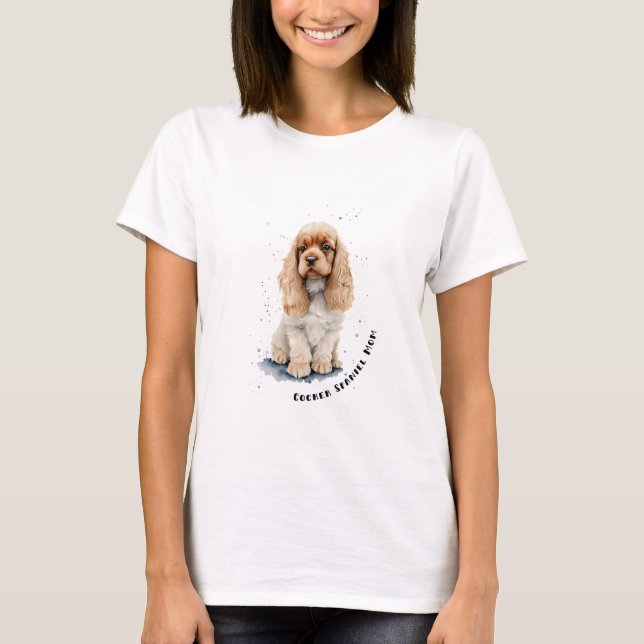 Cocker Spaniel Mãe T-Shirt (Frente)
