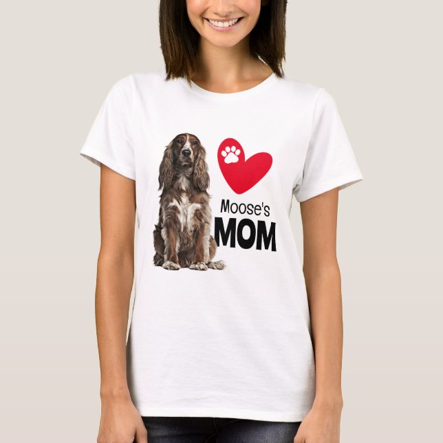 Cocker Spaniel Personalizou T-Shirt Mãe (Frente)