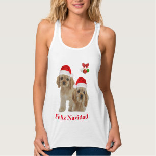 Cocker spaniel Tanque de Camisa de Natal Topo