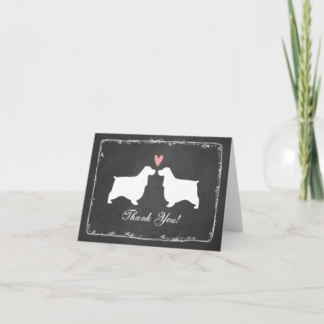 Cocker Spaniels Ingleses Agradecimento de Casament (Frente)