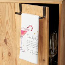 Cocktail Candy Cane de Natal Toalha de cozinha