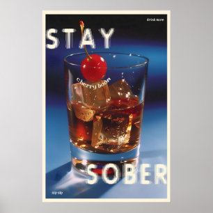 Cocktail de Cereja Irônico Impressão Arte de Pared