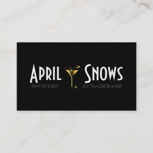 Cocktail Dourado de Martini dos cartões de visita