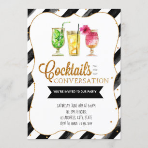 Cocktail e convite da conversação