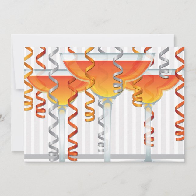 cocktail e fita de cor laranja (Frente)